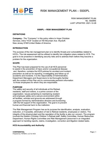 ECCR_5500PL_Risk-Management-Plan updated 12.31.21