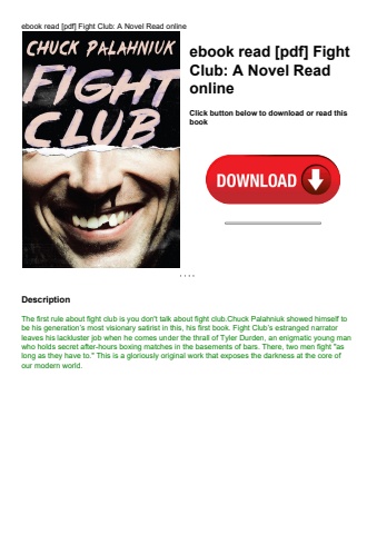ebook read [pdf] fight club a novel read online