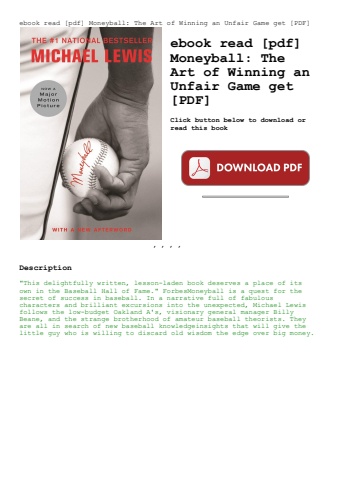 ebook read [pdf] moneyball the art of winning an unfair game get [pdf]