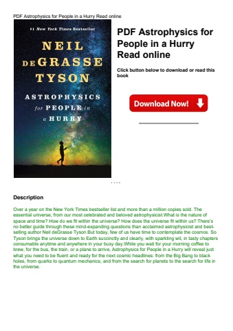 pdf astrophysics for people in a hurry read online