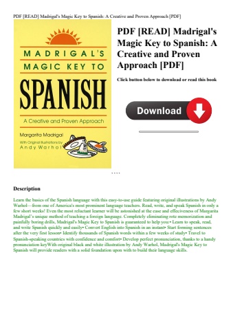 pdf [read] madrigal's magic key to spanish a creative and proven approach [pdf]