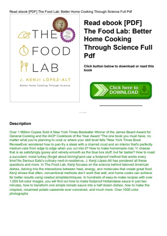 read ebook [pdf] the food lab better home cooking through science full pdf