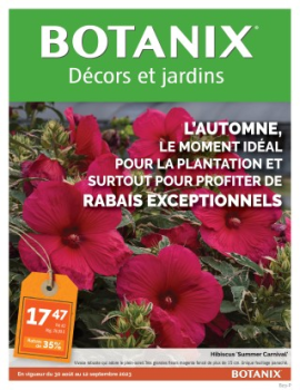 Circulaire et rabais Jardineries BOTANIX valide du 30 août au 12 septembre 2023