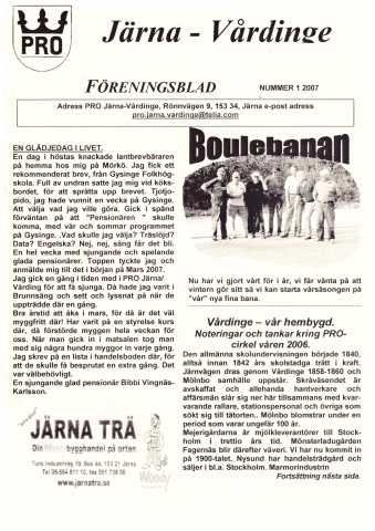 Föreningsblad 2007 nr 1