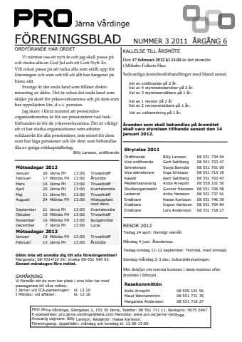 Föreningsblad 2011 nr 3