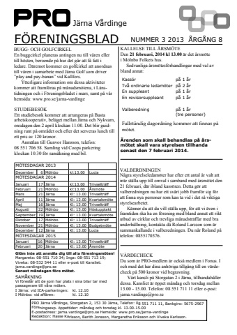 Föreningsblad 2013 nr 3