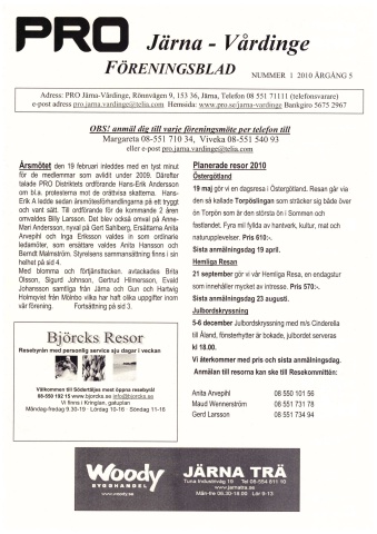 Föreningsblad 2010 nr 1