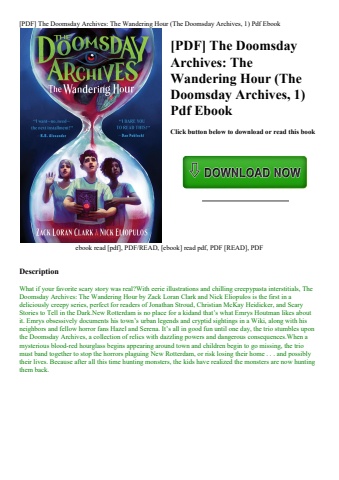 [pdf] the doomsday archives the wandering hour (the doomsday archives  1) pdf ebook
