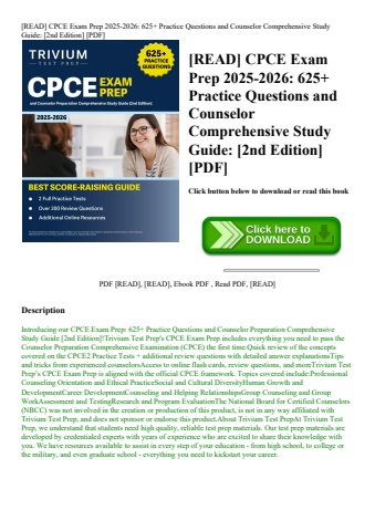 [read] cpce exam prep 2025-2026 625+ practice questions and counselor comprehensive study guide [2nd