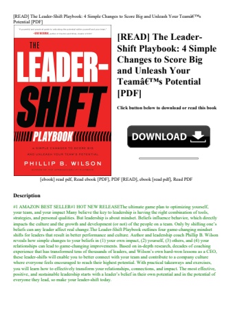 [read] the leader-shift playbook 4 simple changes to score big and unleash your teamã¢â€â™s potentia