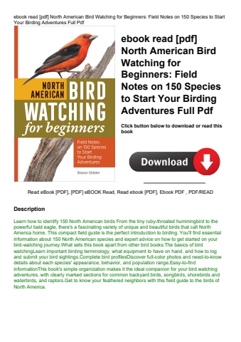 ebook read [pdf] north american bird watching for beginners field notes on 150 species to start your