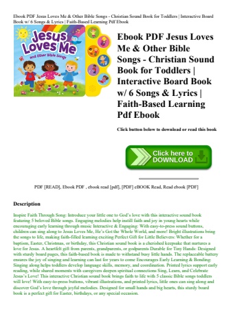 ebook pdf  jesus loves me & other bible songs - christian sound book for toddlers  interactive board