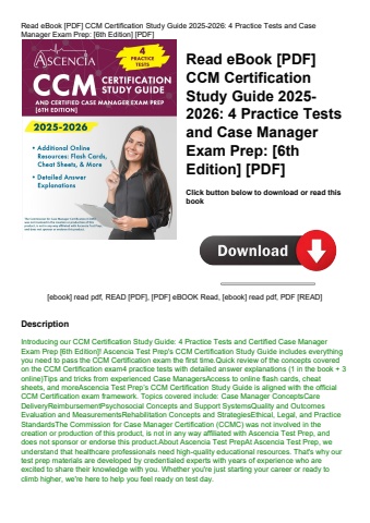 read ebook [pdf] ccm certification study guide 2025-2026 4 practice tests and case manager exam prep