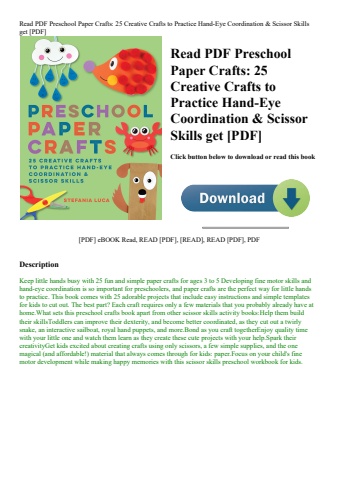 read pdf preschool paper crafts 25 creative crafts to practice hand-eye coordination & scissor skill