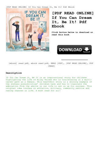 [pdf read online] if you can dream it  be it! pdf ebook