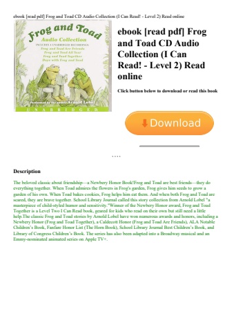 ebook [read pdf] frog and toad cd audio collection (i can read! - level 2) read online