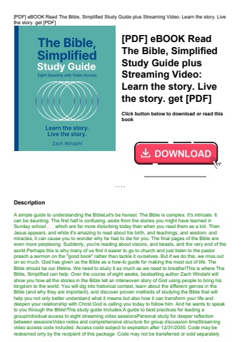 [pdf] ebook read the bible  simplified study guide plus streaming video learn the story