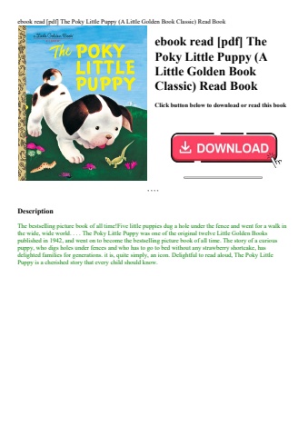 ebook read [pdf] the poky little puppy (a little golden book classic) read book
