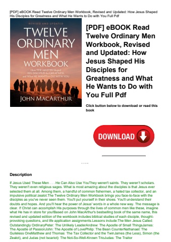 [pdf] ebook read twelve ordinary men workbook  revised and updated how jesus shaped his disciples fo