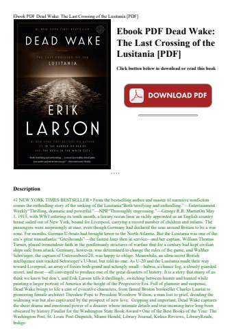 ebook pdf  dead wake the last crossing of the lusitania [pdf]