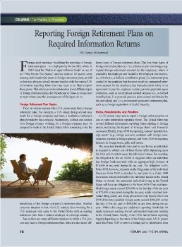 Reporting Foreign Retirement Plans on Required Information Returns