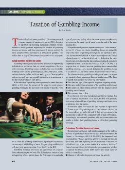 Taxation of Gambling Income