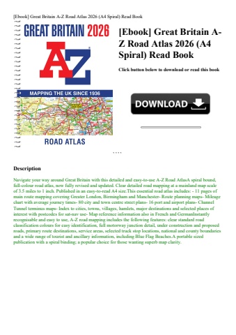 [ebook] great britain a-z road atlas 2026 (a4 spiral) read book