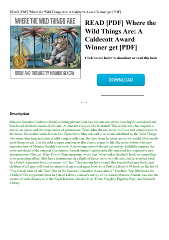 read [pdf] where the wild things are a caldecott award winner get [pdf]