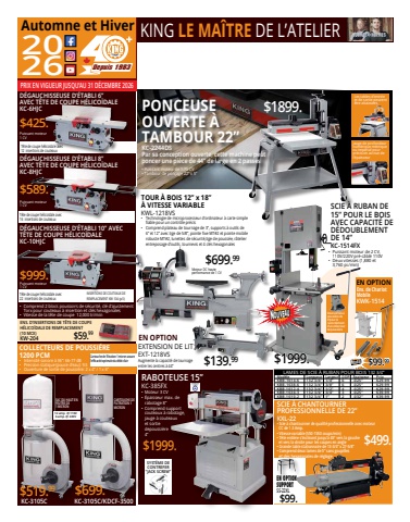 Pièces d’Auto L. Veilleux • Circulaire automne/hiver bois 2026 King Canada