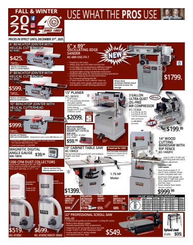 Art's Tools • King Canada Wood Flyer Fall/Winter 2025