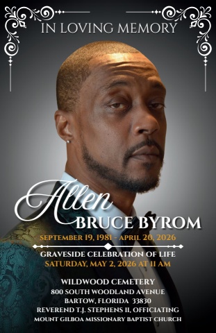 Celebration of Life Program for Allen Bruce Byrom