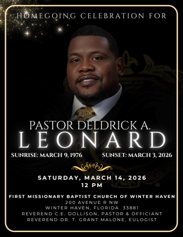Program for Pastor Deldrick A Leonard 2026