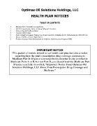2017-18 Optimas Health Plan Notices