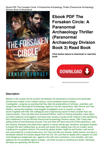 ebook pdf  the forsaken circle a paranormal archaeology thriller (paranormal archaeology division bo
