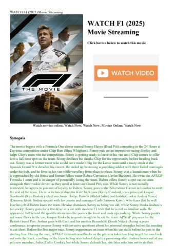 watch f1 (2025) movie streaming