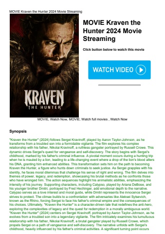 movie kraven the hunter 2024 movie streaming
