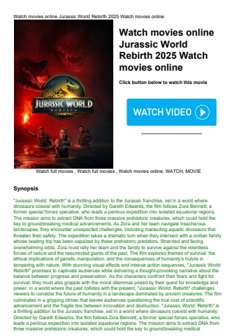 watch movies online jurassic world rebirth 2025 watch movies online