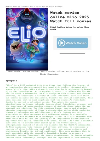 watch movies online elio 2025 watch full movies