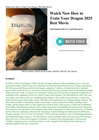 watch now how to train your dragon 2025 best movie