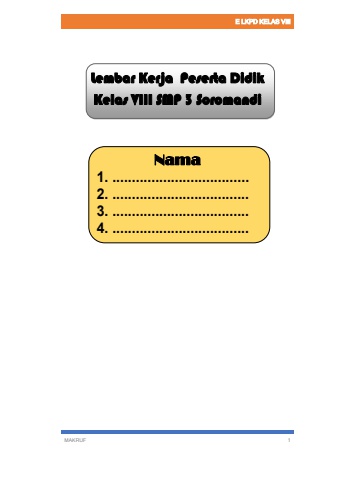 Lembar Kerja  Peserta Didik