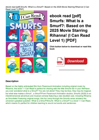 ebook read [pdf] smurfs what is a smurf based on the 2025 movie starring rihanna! (i can read level