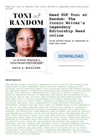 read pdf toni at random the iconic writer's legendary editorship read online