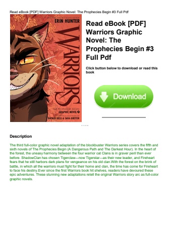 read ebook [pdf] warriors graphic novel the prophecies begin #3 full pdf