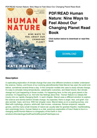 pdfread human nature nine ways to feel about our changing planet read book