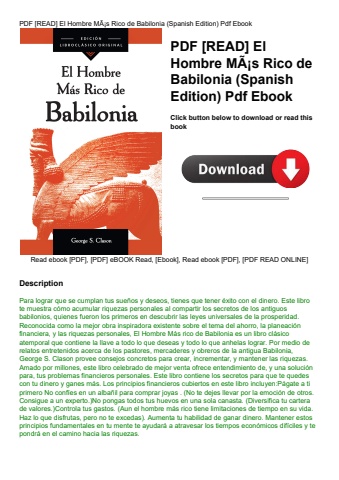 pdf [read] el hombre mãƒâ¡s rico de babilonia (spanish edition) pdf ebook