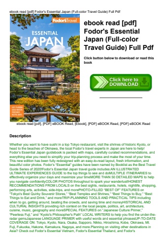ebook read [pdf] fodor's essential japan (full-color travel guide) full pdf