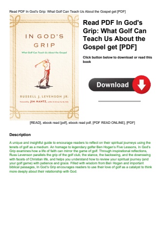 read pdf in god's grip what golf can teach us about the gospel get [pdf]