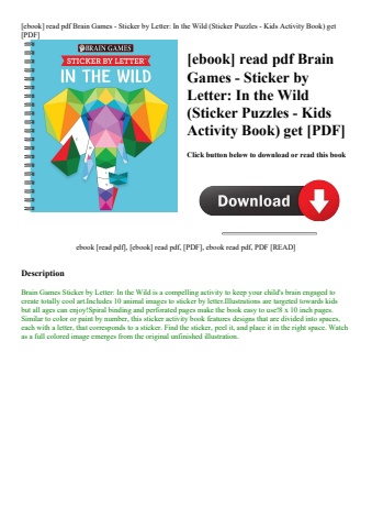 [ebook] read pdf brain games - sticker by letter in the wild (sticker puzzles - kids activity book)