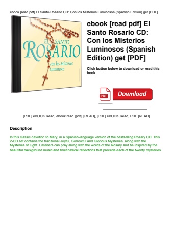 ebook [read pdf] el santo rosario cd con los misterios luminosos (spanish edition) get [pdf]