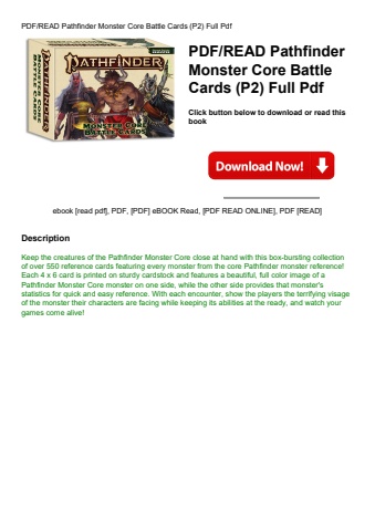 pdfread pathfinder monster core battle cards (p2) full pdf